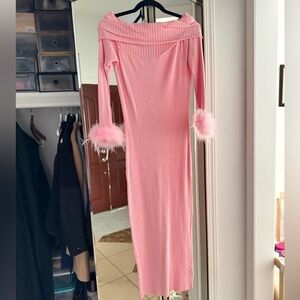 Fashion Nova Pink Ribbed Dress in 1X
